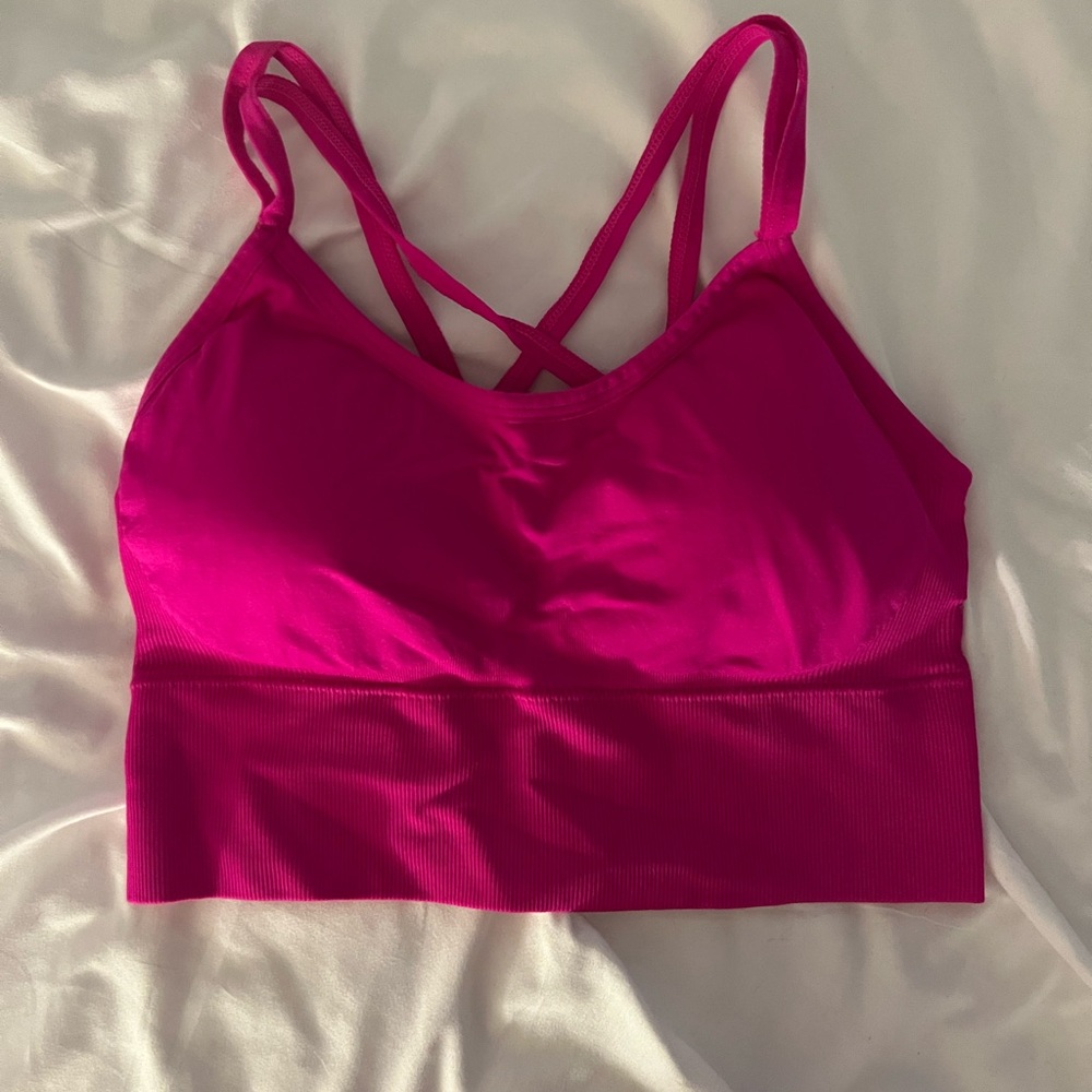 Amazon Women's Fuchsia Strappy Sports Bra